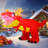 Christmas Inflatable 9.5 FT Christmas Dinosaur Inflatable Moving Head with Built-in LEDs
