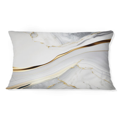 Abstract Geode Waves Grey IV -  Printed Pillow