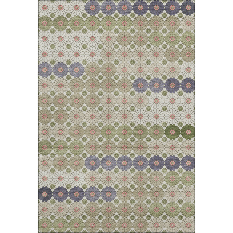 Premium Machine Washable Varasteh AMF1678 Geometric Rug, Rectangle 9' x 12'