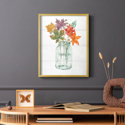 «Harvest Home Leaves I», reproduction encadrée - bois massif