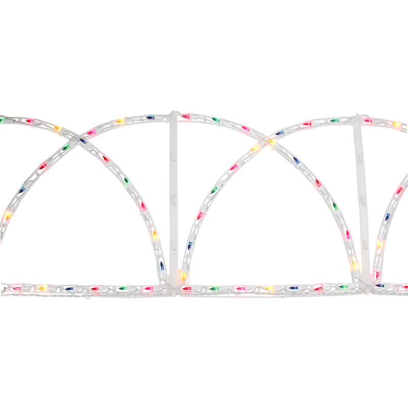 Clôture de Noël blanche 7,5 pi - lumières multicolores