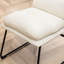 2 chaises de salle à manger, blanc vanille - rembourrage de confort, base de traîneau en métal, revêtement contemporain confortable et élégant - protège-plancher