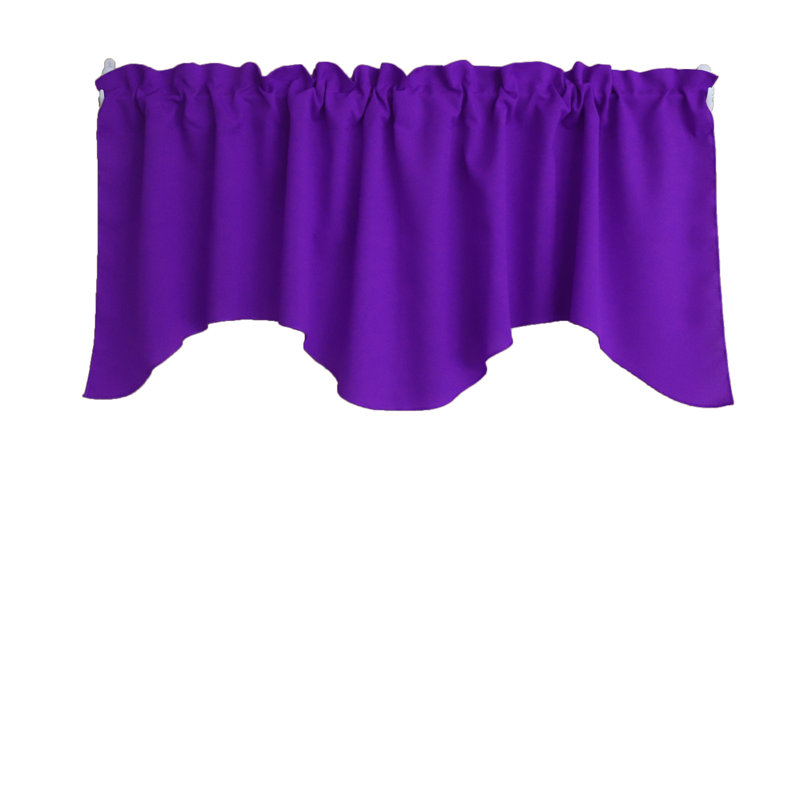 Cantonnière festonnée en popeline unie, Mauve
