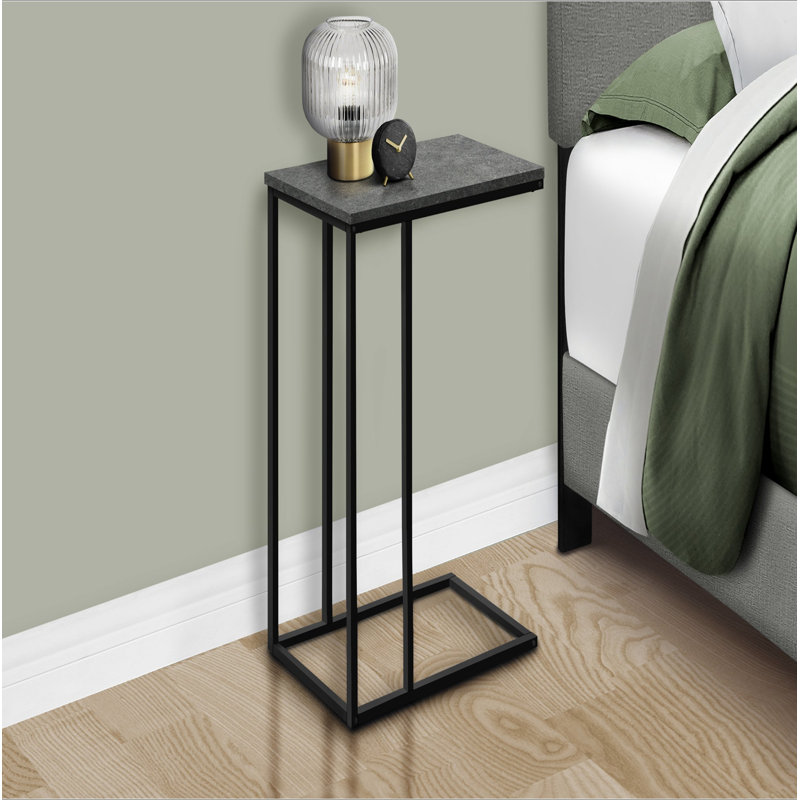 Table d'appoint, en forme de C, bout, côté, collation, salon, chambre à coucher, Gris