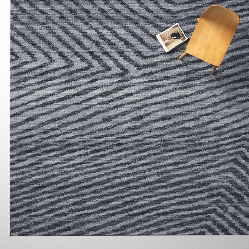 Ethos Hand Knotted Wool Striped Indoor Rug, Rectangle 8' x 10'