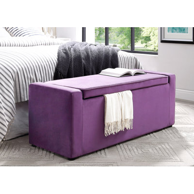 Banc de rangement en velours Fabroni