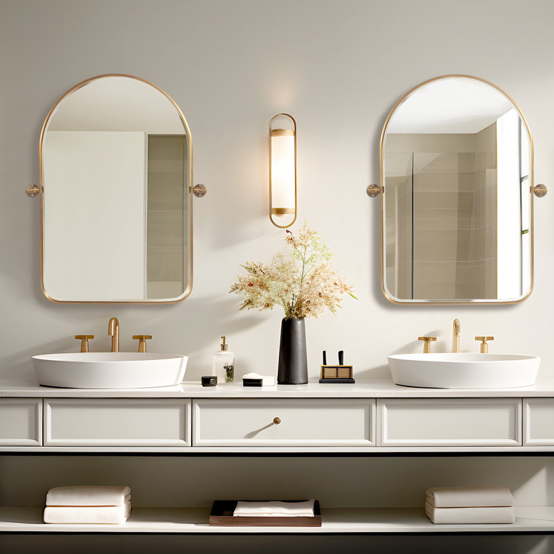 Quesenberry Arch Wall Mirror, 36'' x 24'', Gold