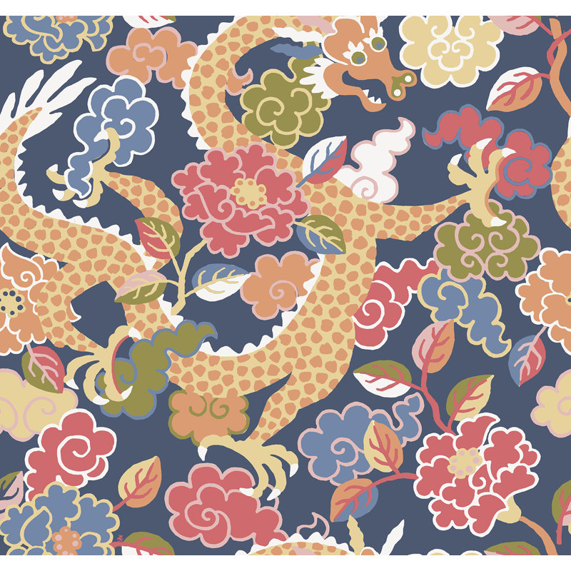 Keiundra Floral Wallpaper Roll, Orange