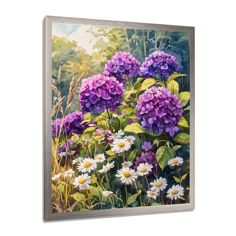 Doreen - impressions sur toile florales, H 32 po x l 16 po, Picture Framed, Argent argent