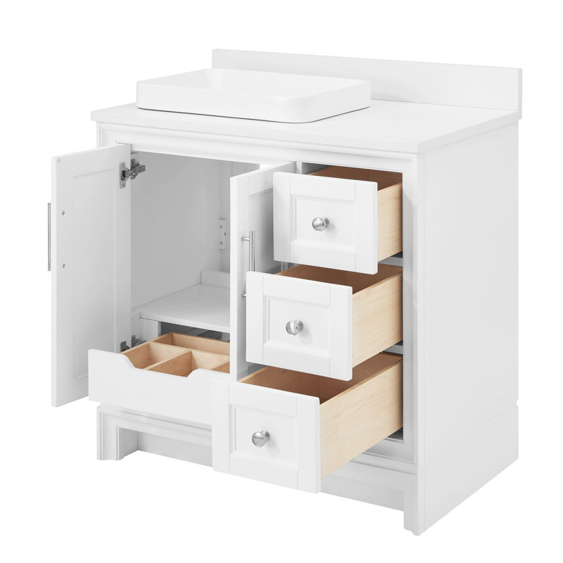 Meuble-lavabo blanc 36 po Anaheim, White, 8 po