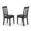 Chaises de salle à manger antiques - Ensemble de 2 chaises en similicuir rembourrées en bois, noir et cerise-1569364397