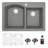 Karran Quartz 33'' X 22'' Double Bowl 60/40 Top Mount Drop-in Kitchen Sink Kit-50597837
