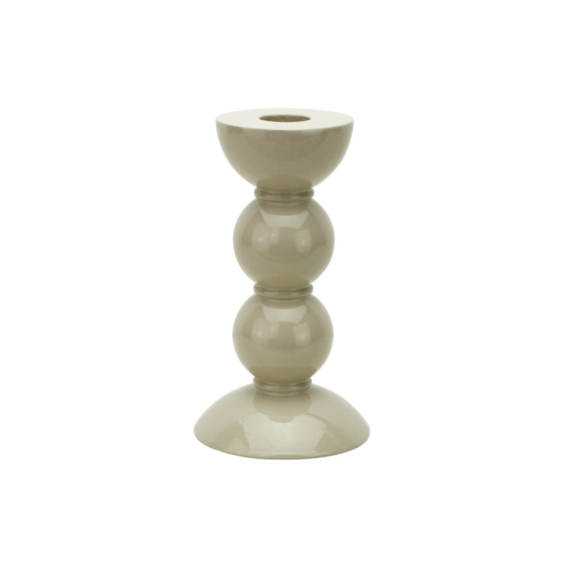 Bobbin Candlestick, 5.51" H x 1.97" W x 1.97" D, Cappuccino