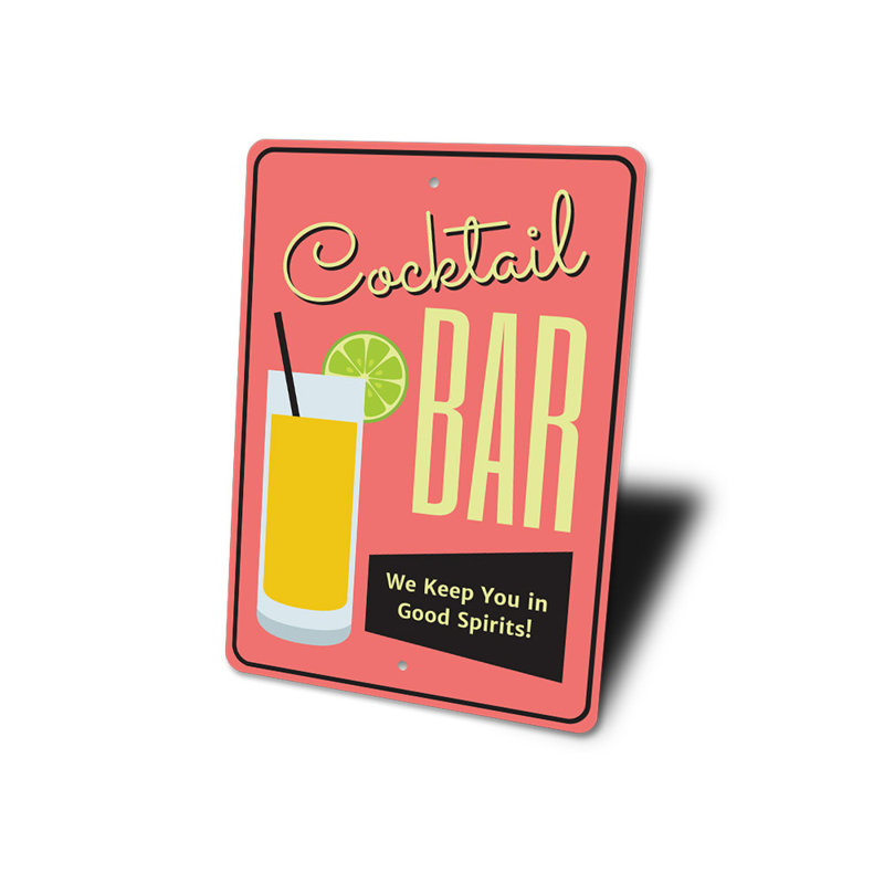 Plaque de cocktail, H 18 po x l 12 po x P 0,06 po