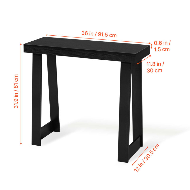 Console moderne étroite pour économiser de l'espace, H 31,9 po x l 36 po x P 12 po