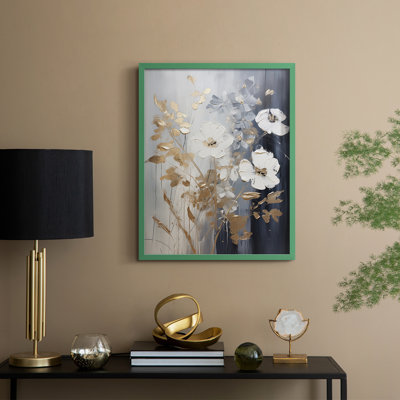 FLORAL Series CECXVII - Impression encadrée de qualité supérieure - Prêt à être accroché - Aucun clou requis