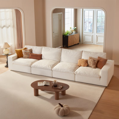 161.2"  Oversized Cloud Couch, Modular Comfy Compression Sofa For Living Room, Sectional Deep 4 Seater Couch