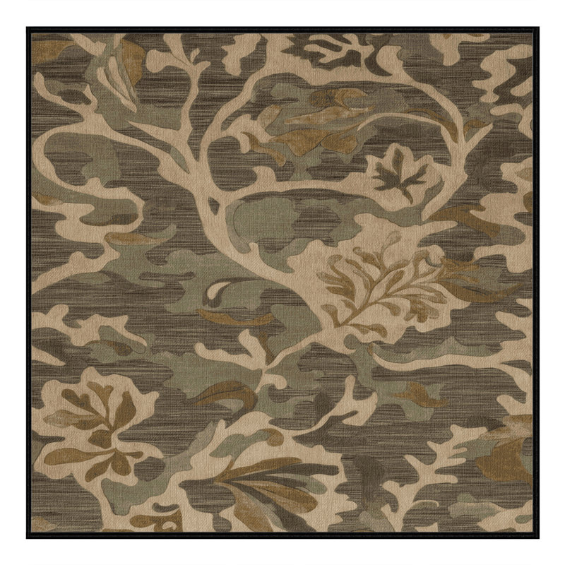 Tapis brun lavable à la machine, Carré 5 pi