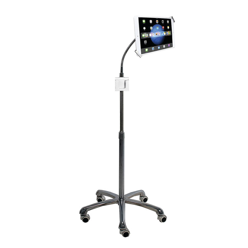 Support de sol robuste en col de cygne de sécurité pour ipad et tablette