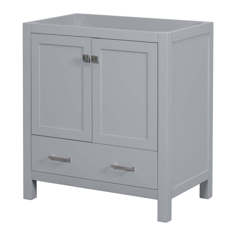 (Cabinet seulement) Base de meuble-lavabo avec 2 portes et 1 tiroir, Gris