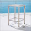 Table de bar d'extérieur en aluminium de 43 pouces avec plateau en verre trempé, finition grise, résistante à la rouille et durable-1731186703