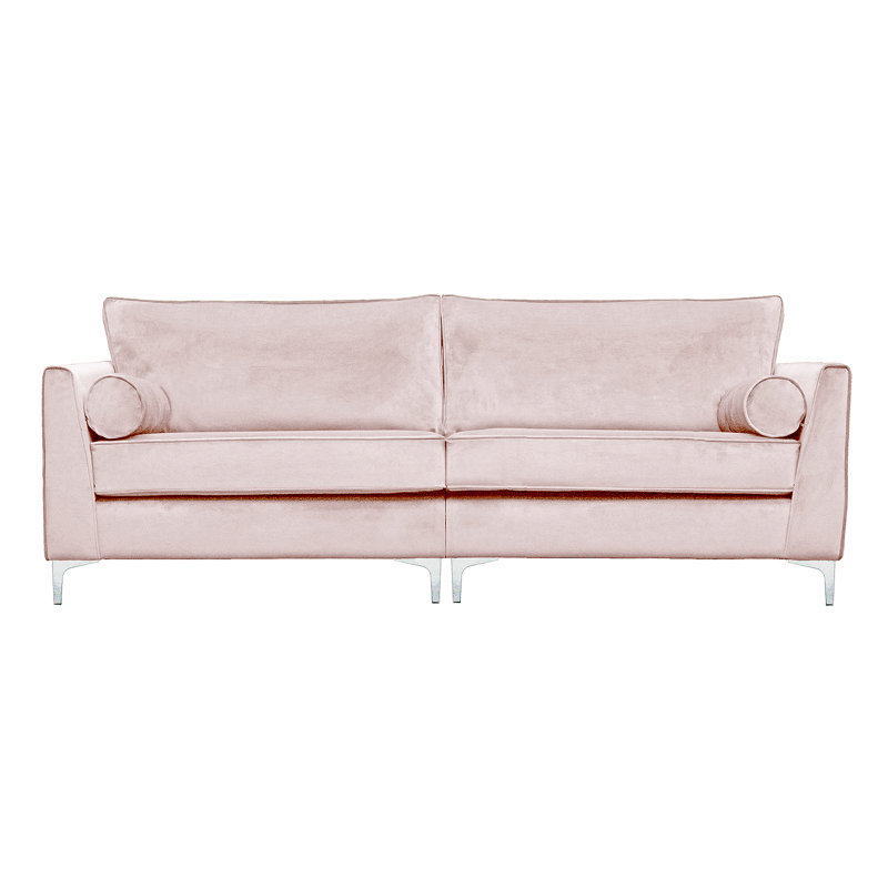 Giancarlo 4 Seater Velvet Sofa, Blush