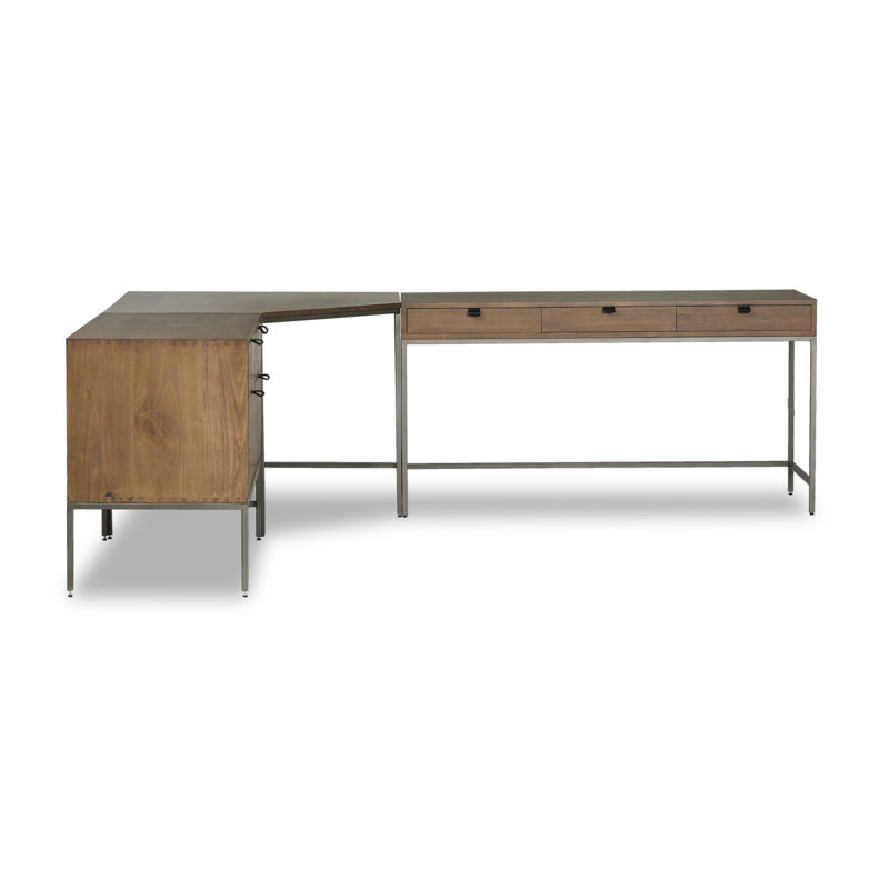 Trey Solid Wood Modular L-Shaped Executive Desk, Auburn Poplar