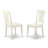 5 Piece Dining Set Includes a Round Kitchen Table with Pedestal and 4 Dining Room Chairs, Linen White
