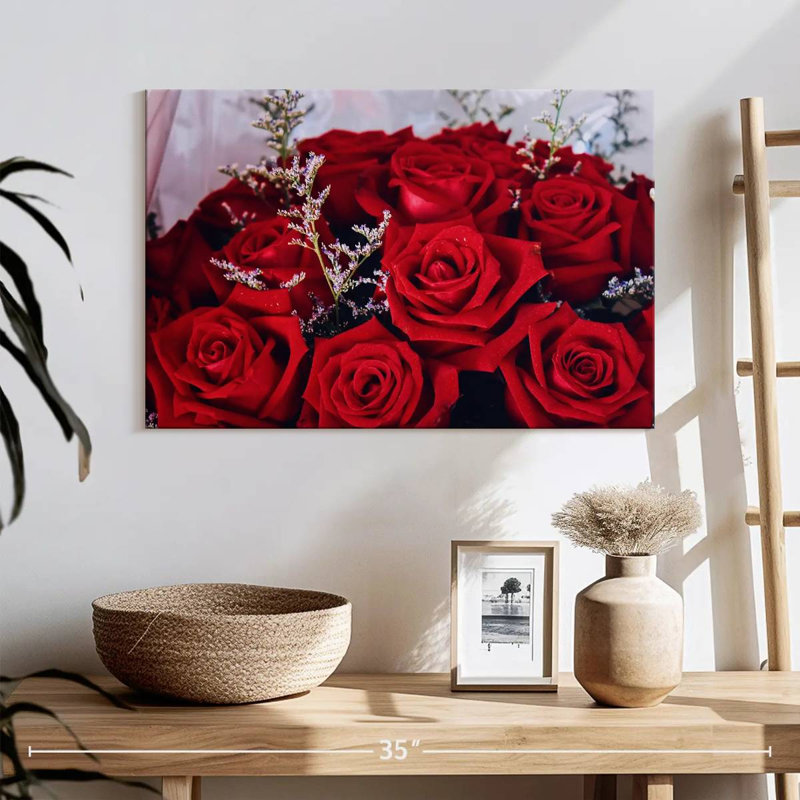 Bouquet de roses rouges Hardie, H 16 po x l 24 po