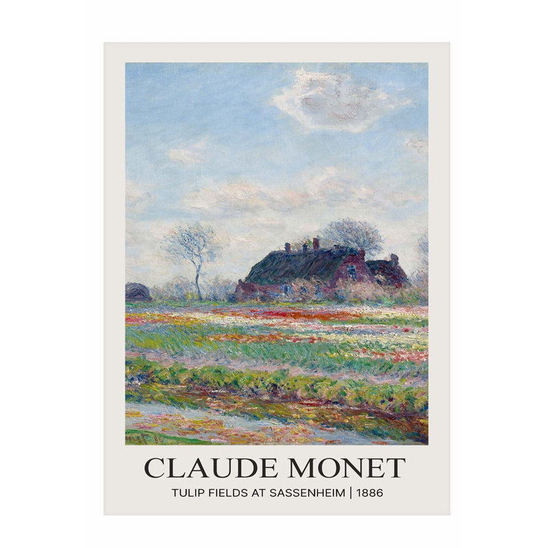 «Landscape and Nature Claude Monet Fields Tulip at Sassenheim», reproduction d'art classique sans cadre, H 30 po x l 20 po