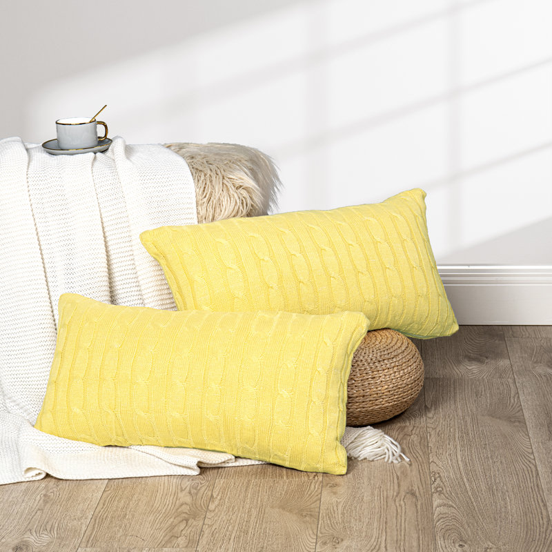 Housse de coussin lombaire, Jaune jojoba