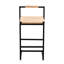 2 tabourets de bar à hauteur de comptoir avec siège en corde de papier, fabrication en métal, capacité de poids maximale de 220 lb, structure de chaises moderne facile à installer, polyvalente pour la maison,-1230704373