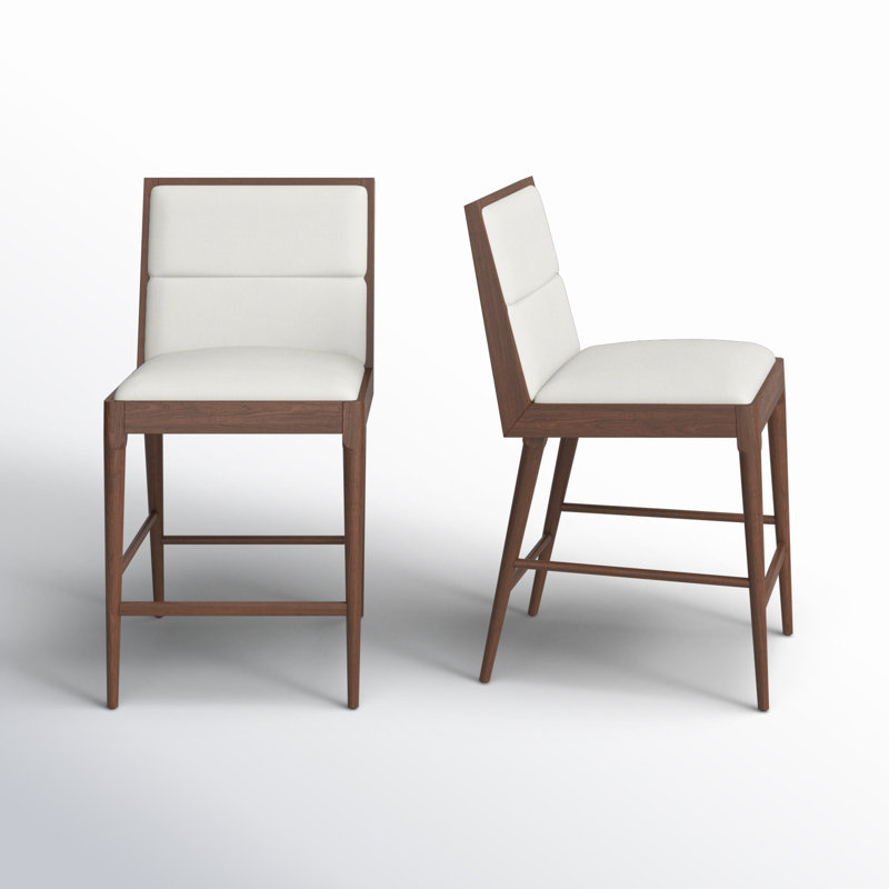 Preston 22.7" Linen Counter Stool, Walnut