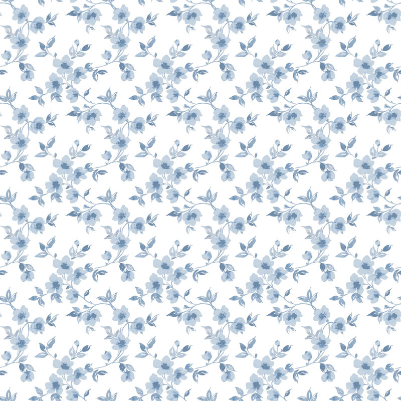 Basso 10m x 53cm Matte Wallpaper Roll, White/Blue