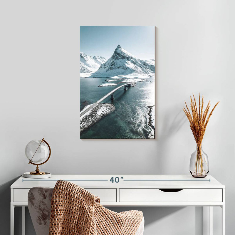 Alvord Fredvang Bridge In Winter, 24" H x 16" W