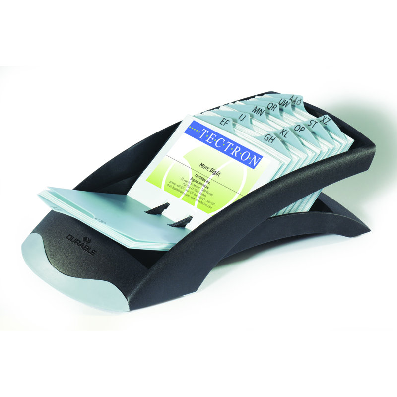 Classeur durable pour 200 cartes de visite VISIFIX | Poches et index A-Z | Noir