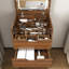 Bureau de coiffeuse 3 en 1 avec miroir éclairé et tabouret, coiffeuse à plateau rabattable, rangement compact pour la chambre à coucher, la salle de bain et le vestiaire (L 18,9 po, noyer)