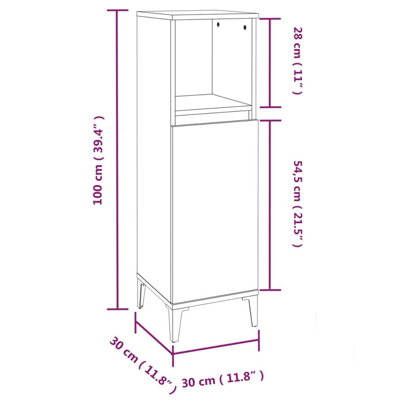 Akeshia Bathroom Storage Furniture Set, Grey Sonoma