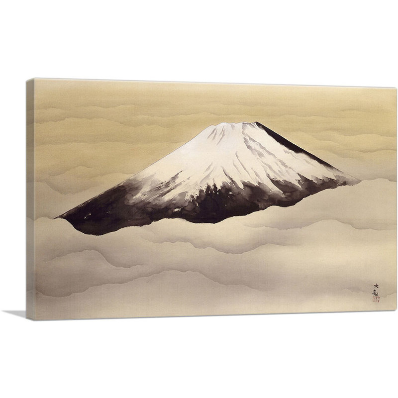 " Mt Fuji " by Jakuchu Ito Painting Print, 26" H x 40" W x 1.5" D