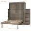 Grand lit escamotable rotatif avec armoire murale cachée, deux tablettes latérales à 3 niveaux, bureau convertible et supports de rangement supplémentaires-129686183