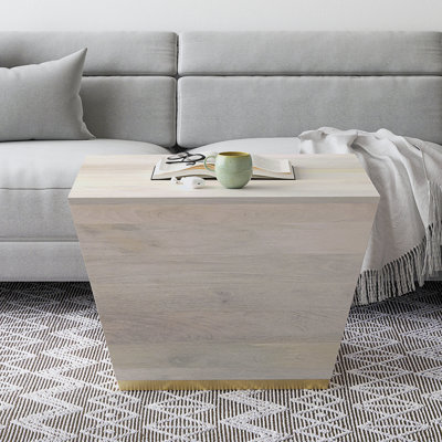 Table basse moderne carrée en bois de manguier l 28 po Abba