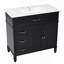 Meuble-lavabo 36 po avec lavabo, armoire de salle de bain avec tiroirs, cadre solide et panneau de fibres à densité moyenne, noir-129184701
