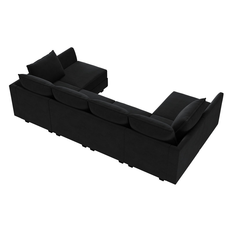 Canapé modulaire Tremee, Velours noir