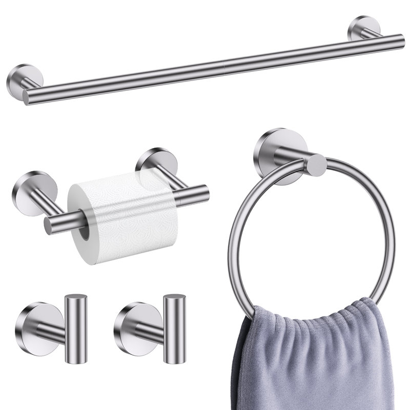 Ensemble de quincaillerie de salle de bain 5 pièces (ensemble de 5), Nickel brossé