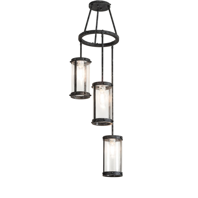 3 - Light Dimmable Cylinder Chandelier