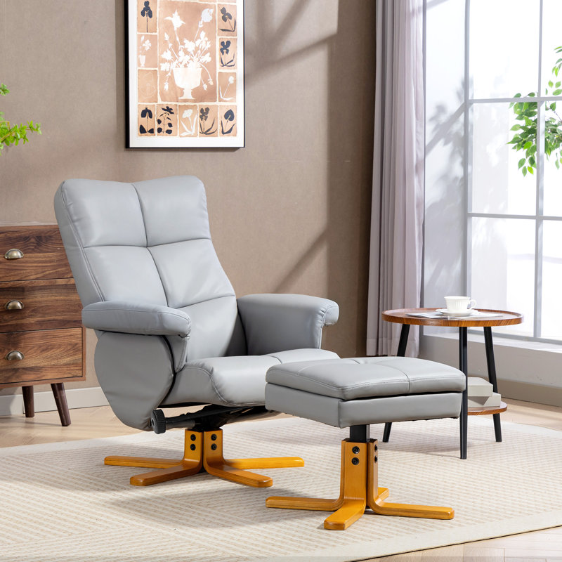 80cm Wide Swivel Standard Recliner, Light Grey