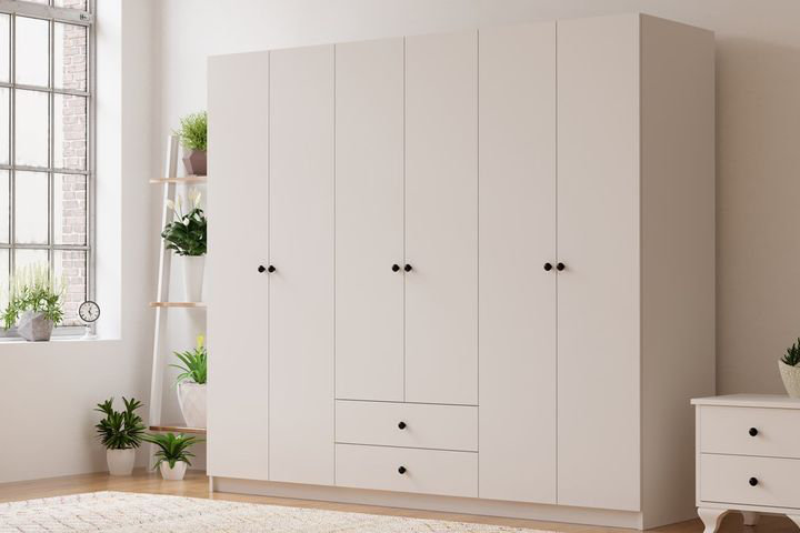 Ballico 6 Door Manufactured Wood Wardrobe