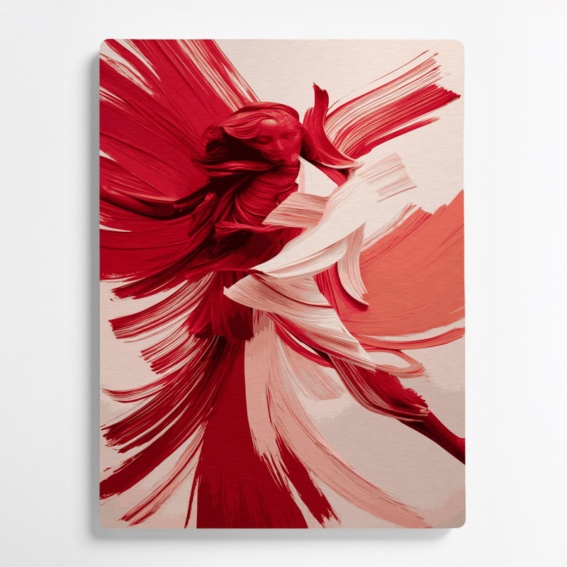 Art mural abstrait en métal rose figuratif 8, H 12 po x l 18 po