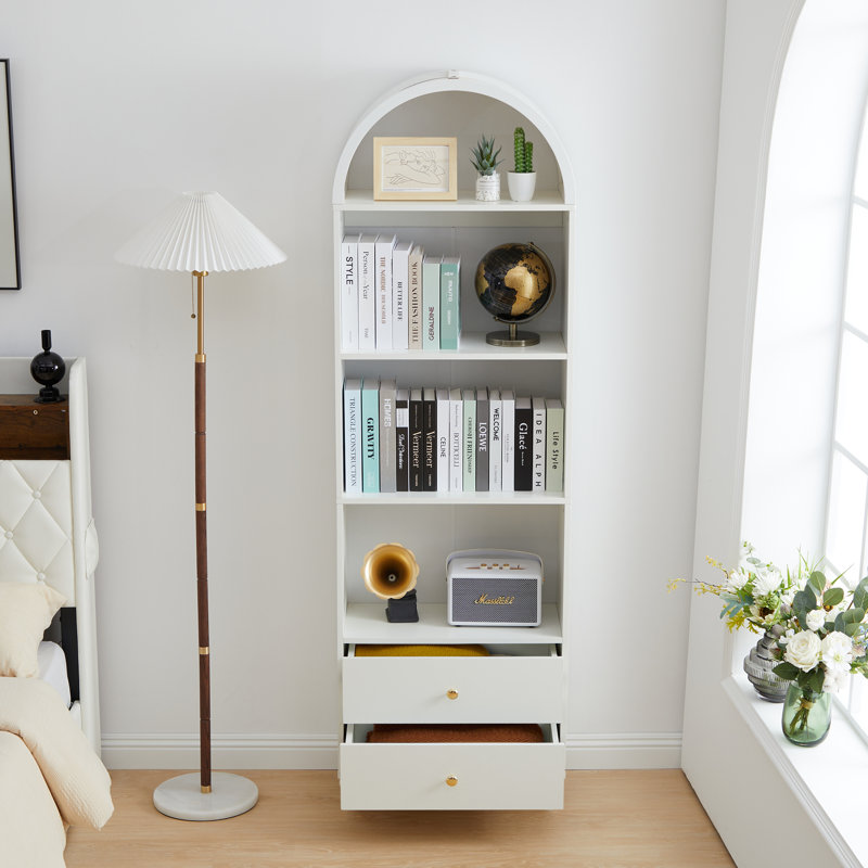 Arched Standard Storage Bookcase, White