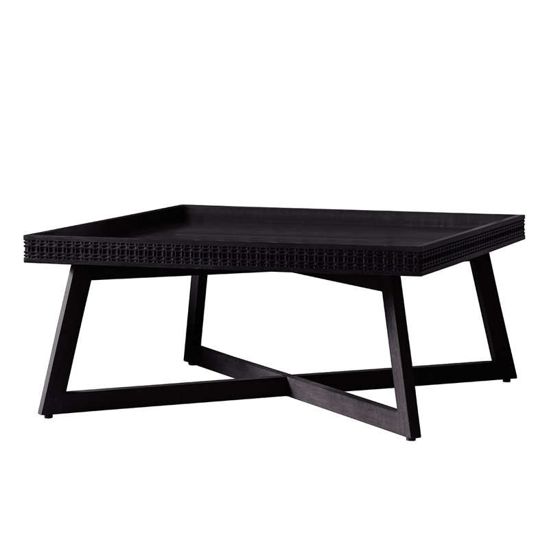 Cassilyn Solid Wood Trestle Coffee Table, Black